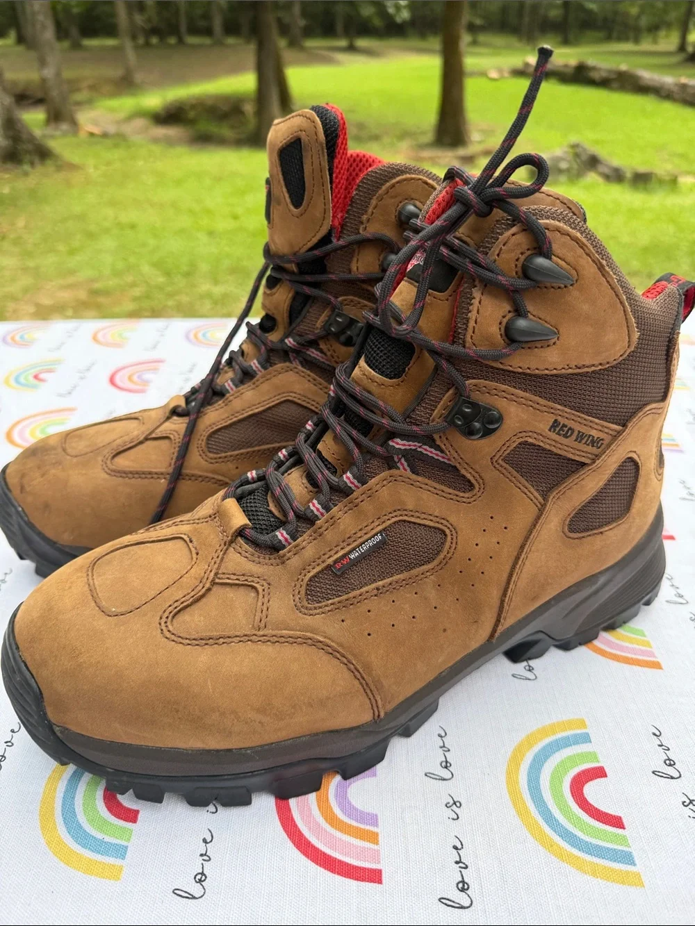 Red Wing Shoes Brown and Red Men's Hiking Boots
